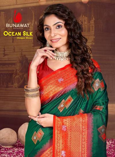 BUNAWAT OCEAN SILK 1001 TO 1008 DESIGNER SILK SAREE WHOLESALER IN INDIA